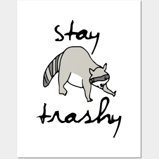 Stay Trashy, Raccoon, Trash Panda Posters and Art